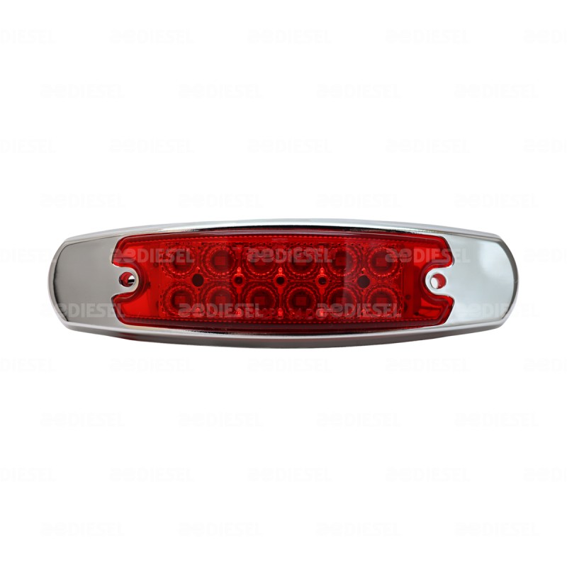 PLAFÓN 12/24V 12 LED ROJO CROMADO ALTA/ESTROBO