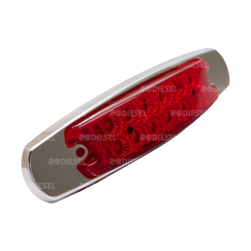PLAFÓN 12/24V 12 LED ROJO CROMADO ALTA/ESTROBO