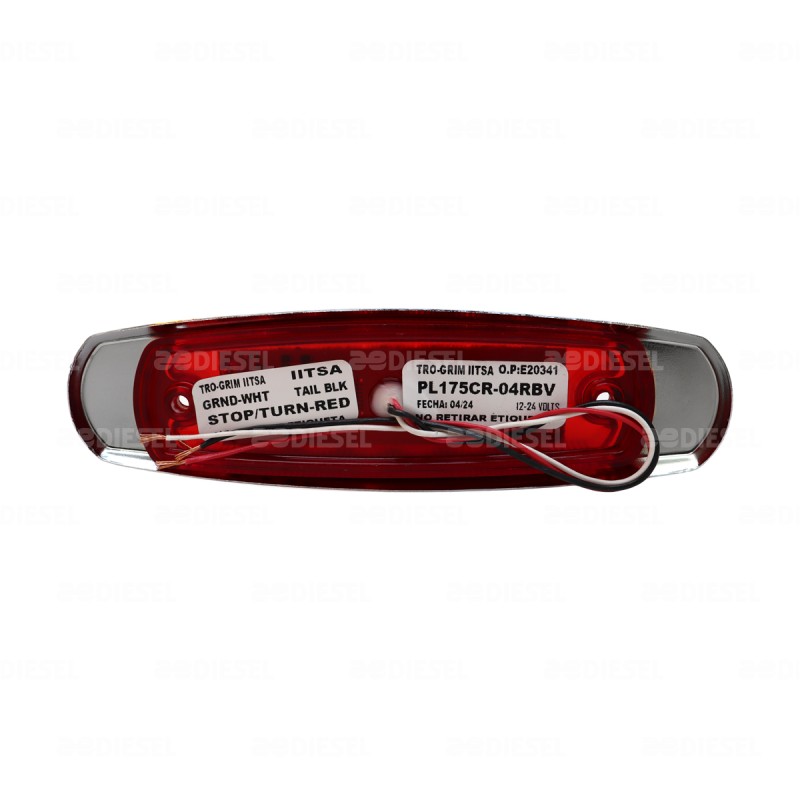 PLAFÓN 12/24V 12 LED ROJO CROMADO ALTA/ESTROBO
