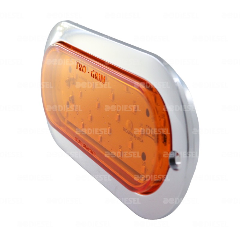 PLAFÓN 12/24V 25 LED OVALADO ÁMBAR FLECHA DERECHO CROMADO DIRECCIONAL