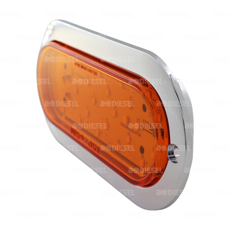 PLAFÓN 12/24V 25 LED OVALADO ÁMBAR FLECHA IZQUIERDO CROMADO DIRECCIONAL