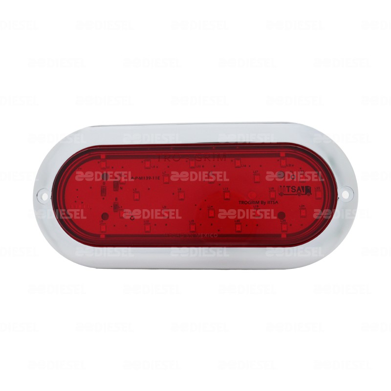 PLAFÓN 12/24V 25 LED OVALADO ROJO FLECHA DERECHO CROMADO DIRECCIONAL