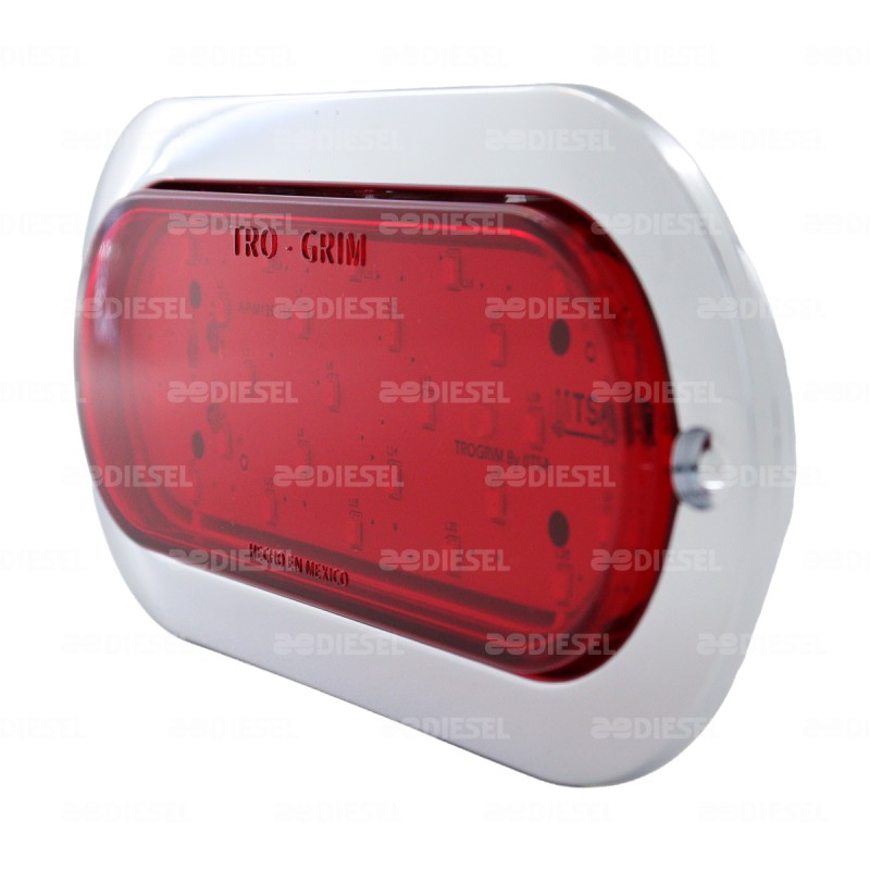 PLAFÓN 12/24V 25 LED OVALADO ROJO FLECHA DERECHO CROMADO DIRECCIONAL