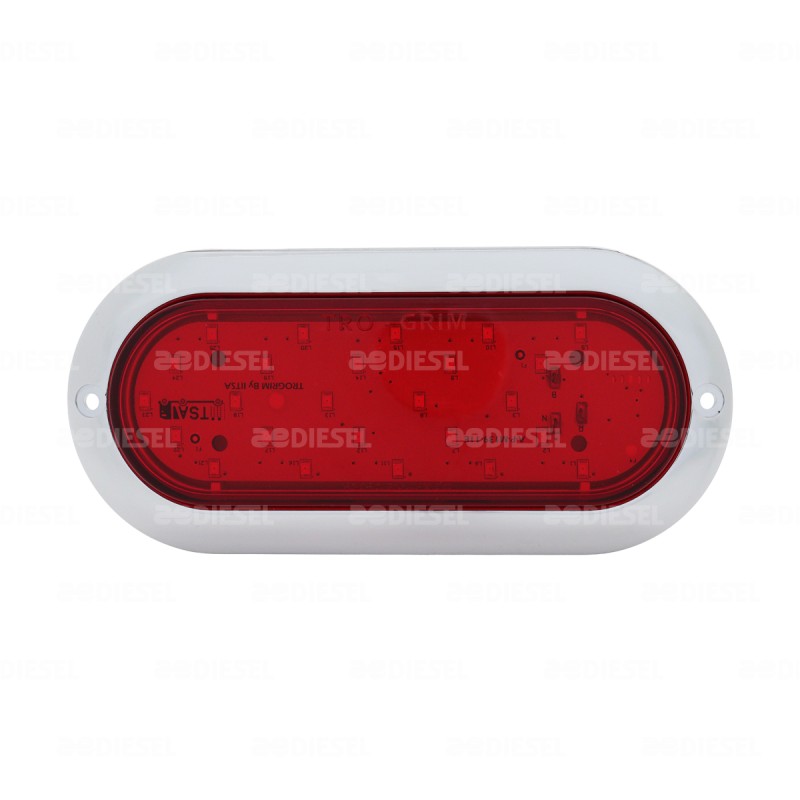 PLAFÓN 12/24V 25 LED OVALADO ROJO FLECHA IZQUIERDO CROMADO DIRECCIONAL