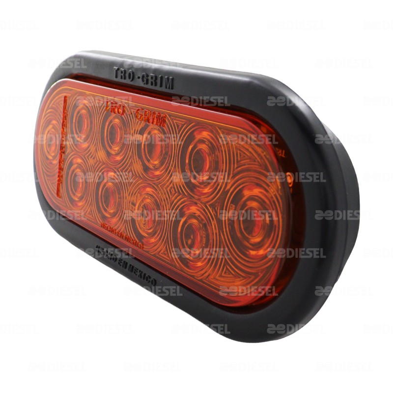 PLAFÓN 12/24V 10 LED OVALADO ÁMBAR GOMA ALTA/BAJA/FIJA