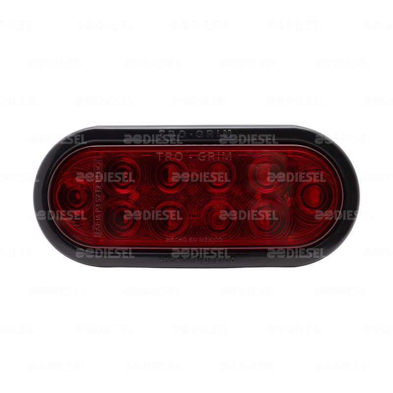 PLAFÓN 12/24V 10 LED OVALADO ROJO GOMA ALTA/BAJA/FIJA