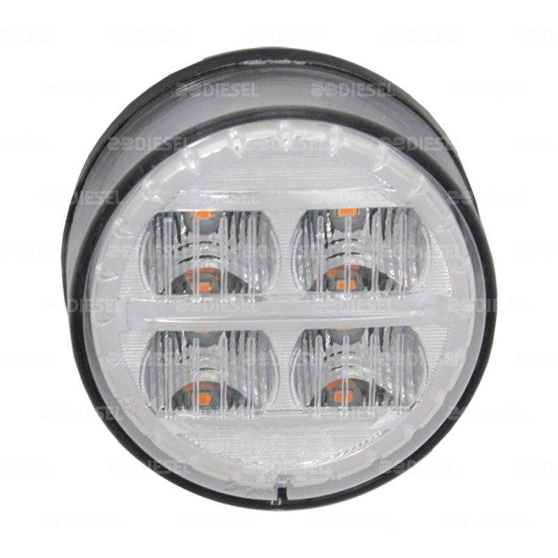 PLAFÓN 12V/24V LED ÁMBAR MICA CRIST 70MM