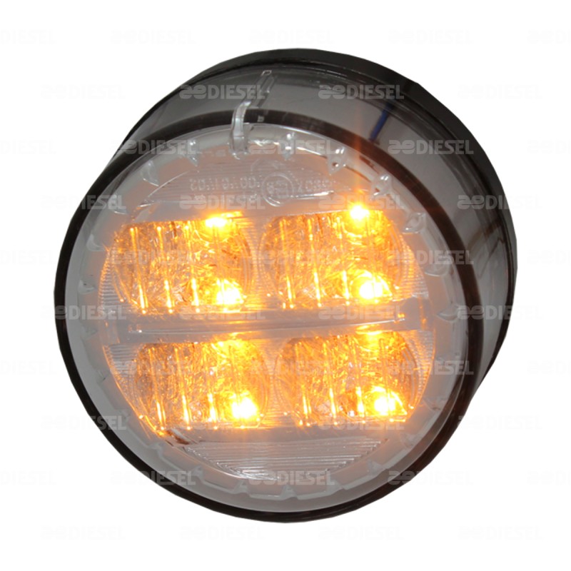 PLAFÓN 12V/24V LED ÁMBAR MICA CRIST 70MM