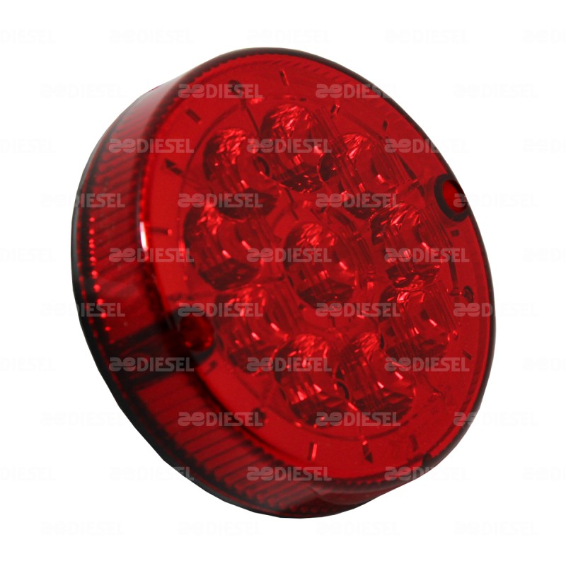 PLAFÓN 12V/24V LED ROJO CUARTO/STOP 110MM