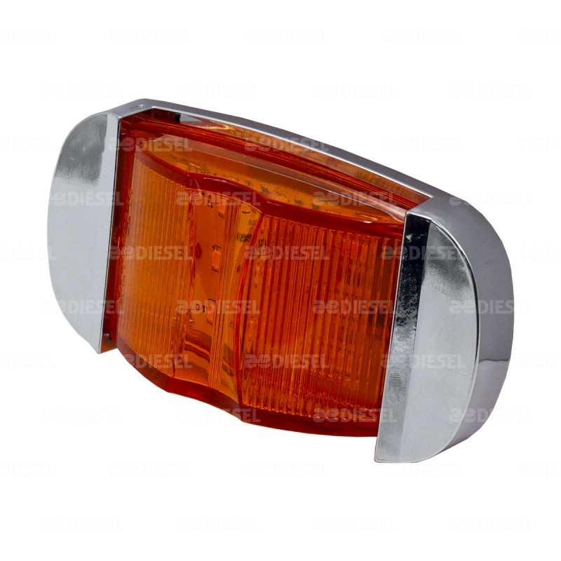 PLAFÓN 12/24V LED ÁMBAR LATERAL ALTA/BAJA BISEL CROMADO