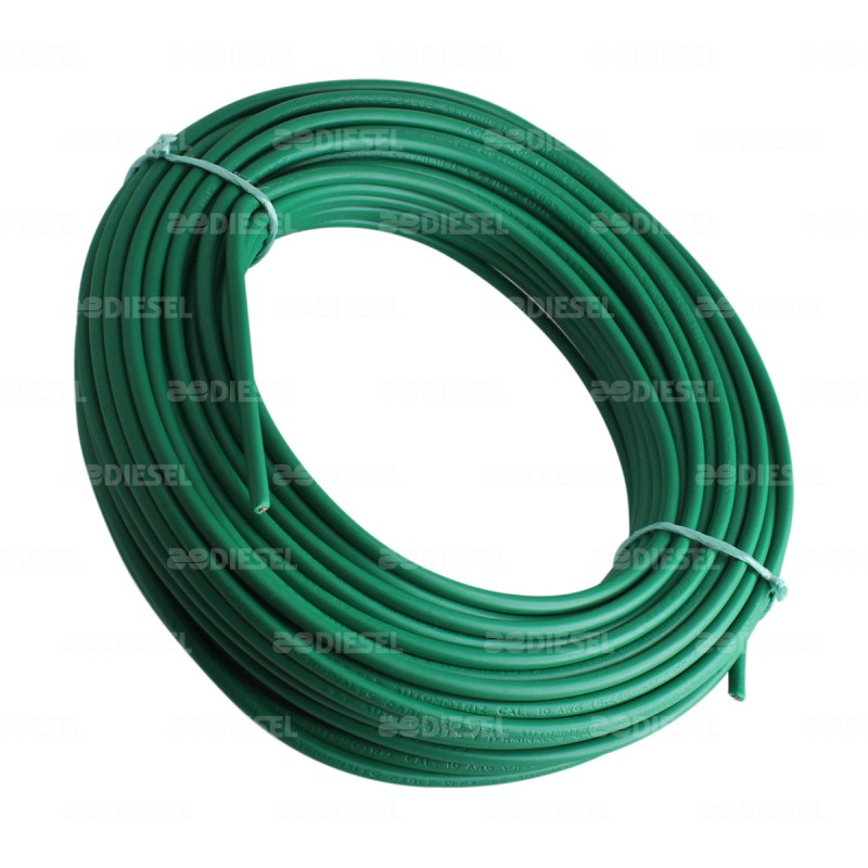 CABLE #10 PLASTICO FLEX ROLLO 30MTS VERD