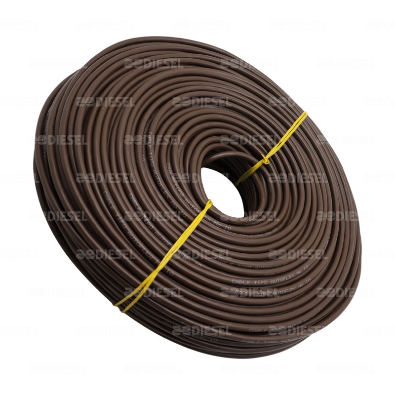 CABLE #10 PLASTICO 100MT CAFÉ