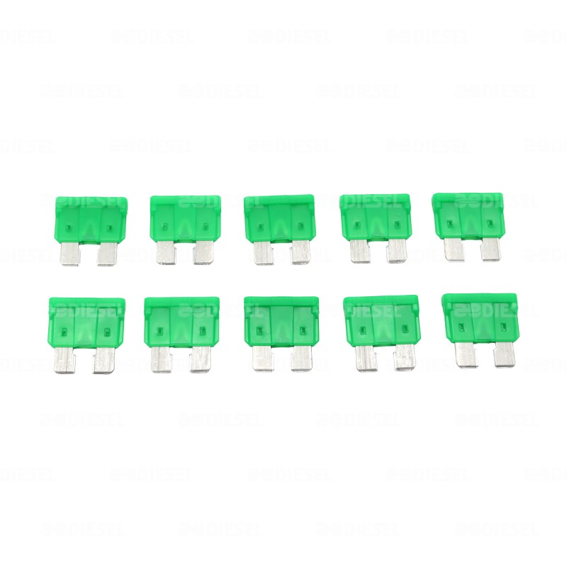 FUSIBLE 30A CLAVIJA VERDE KIT 10PZAS