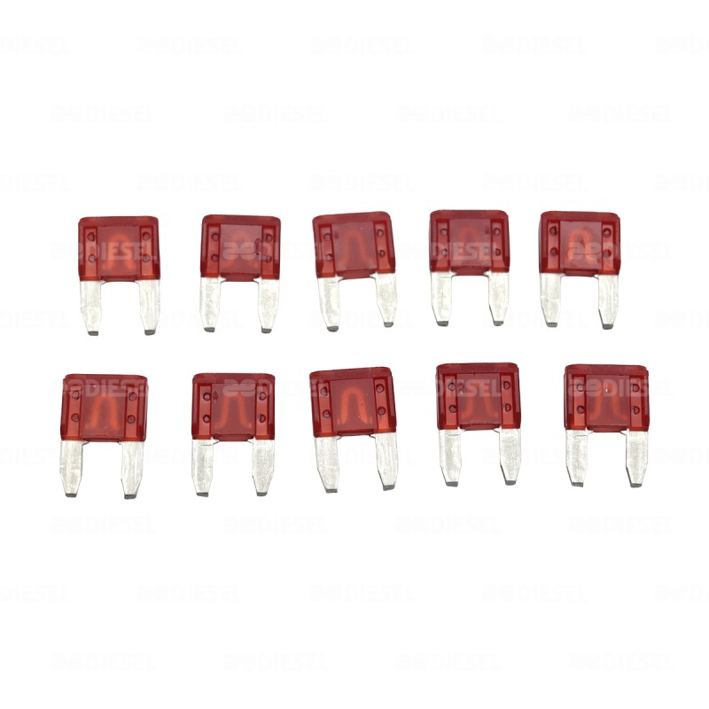FUSIBLE 10A MINI ROJO KIT 10PZAS