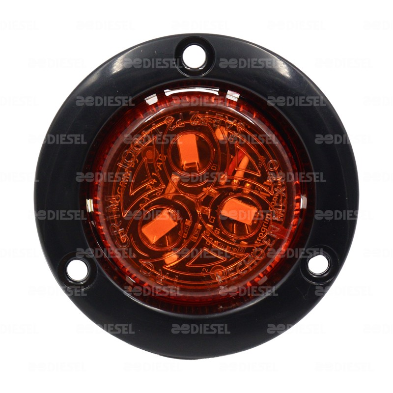 PLAFÓN 12/24V 3 LED 2" ÁMBAR 2 FUNCIONES B NEGRA