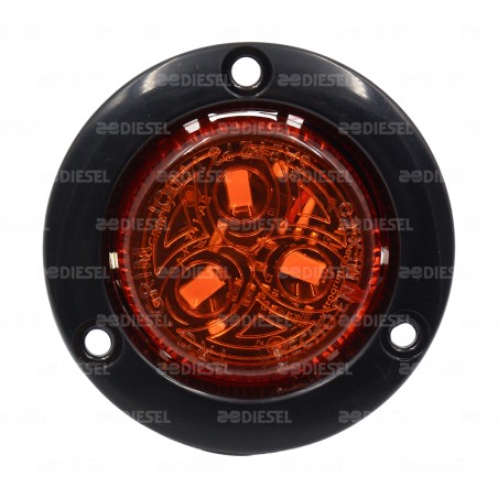 PLAFÓN 12/24V 3 LED 2" ÁMBAR 2 FUNCIONES B NEGRA