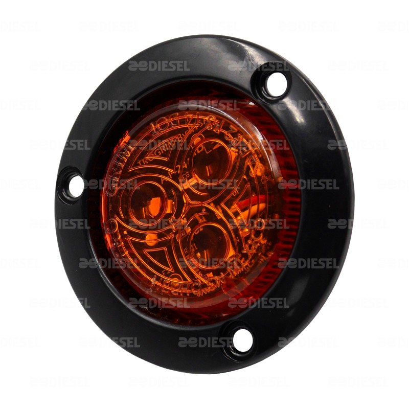 PLAFÓN 12/24V 3 LED 2" ÁMBAR 2 FUNCIONES B NEGRA