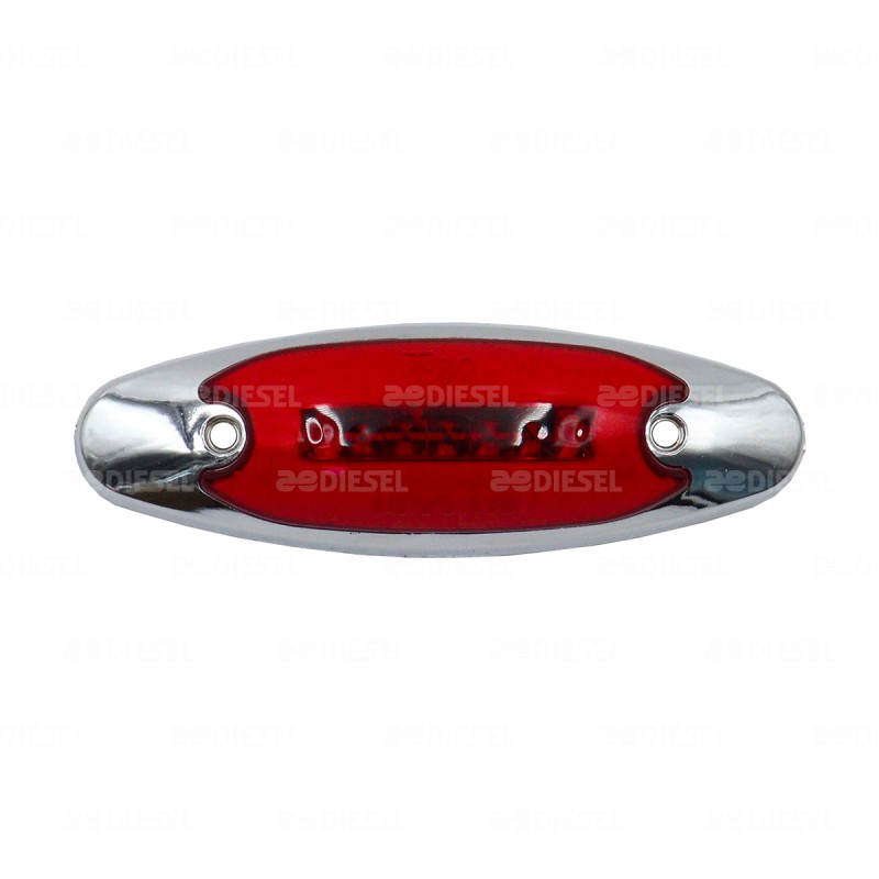 PLAFÓN 12/24V 5 LEDS LATERAL ROJO NEÓN CROMADO FIJA AYCO
