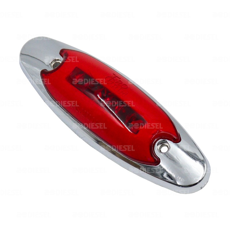 PLAFÓN 12/24V 5 LEDS LATERAL ROJO NEÓN CROMADO FIJA AYCO