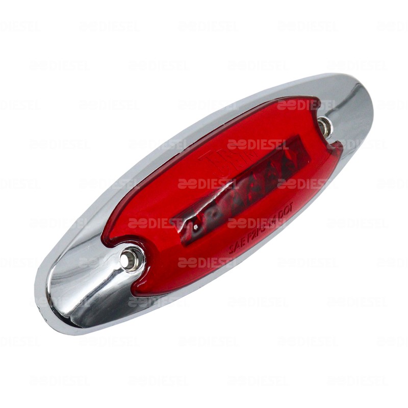 PLAFÓN 12/24V 5 LEDS LATERAL ROJO NEÓN CROMADO FIJA AYCO