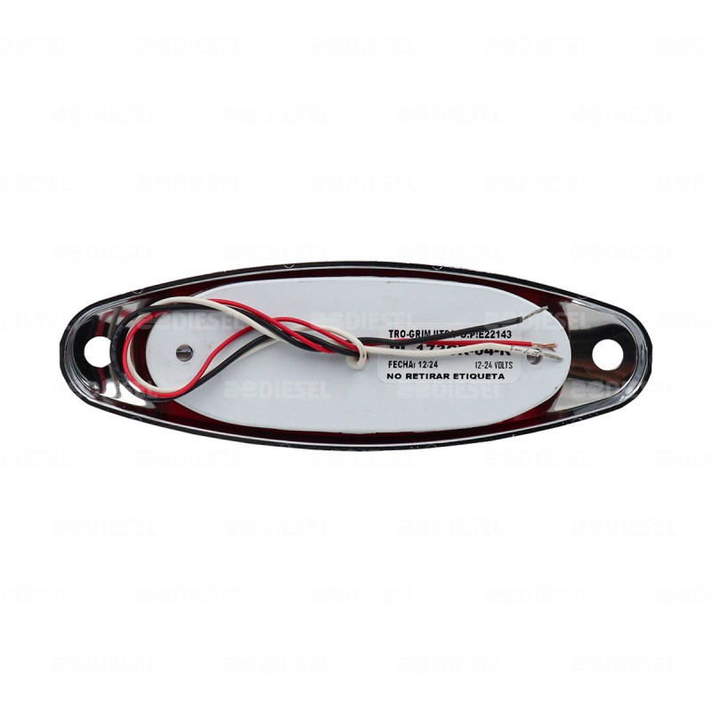 PLAFÓN 12/24V 5 LEDS LATERAL ROJO NEÓN CROMADO FIJA AYCO