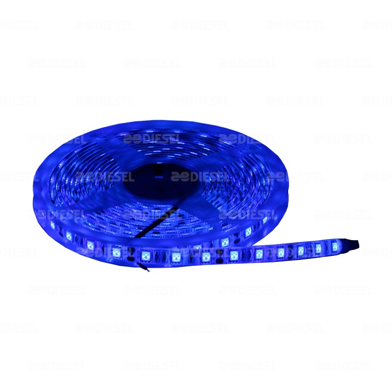 TIRA LED AZUL 12V 5050 EXTERIOR ROLLO 5m