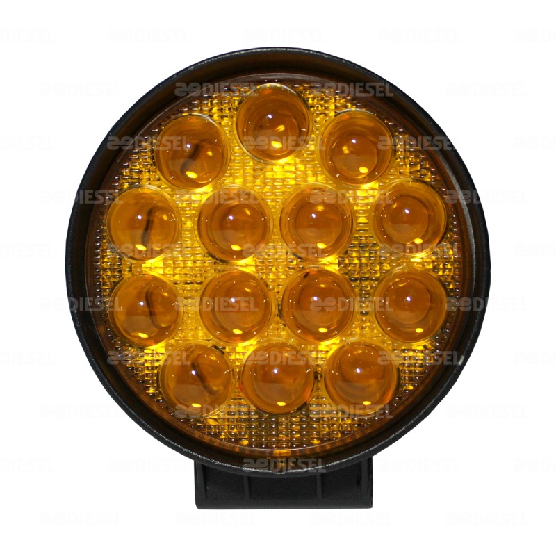 FARO 12V/24V 14 LEDS 110mm ÁMBAR ANCHO 1PZ
