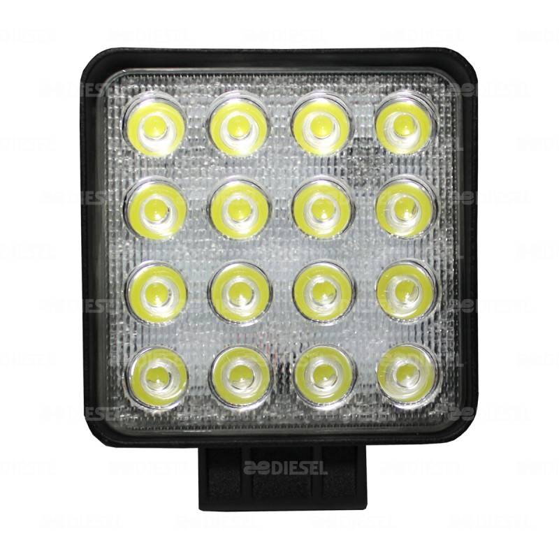 FARO 12V/24V 16 LEDS BLANCO CUADRA ANCHO 1PZ