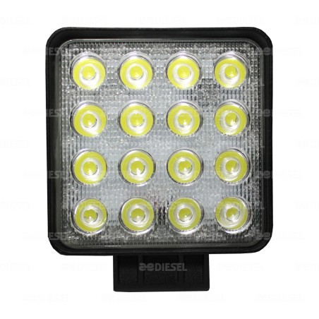 FARO 12V/24V 16 LEDS BLANCO CUADRA ANCHO 1PZ