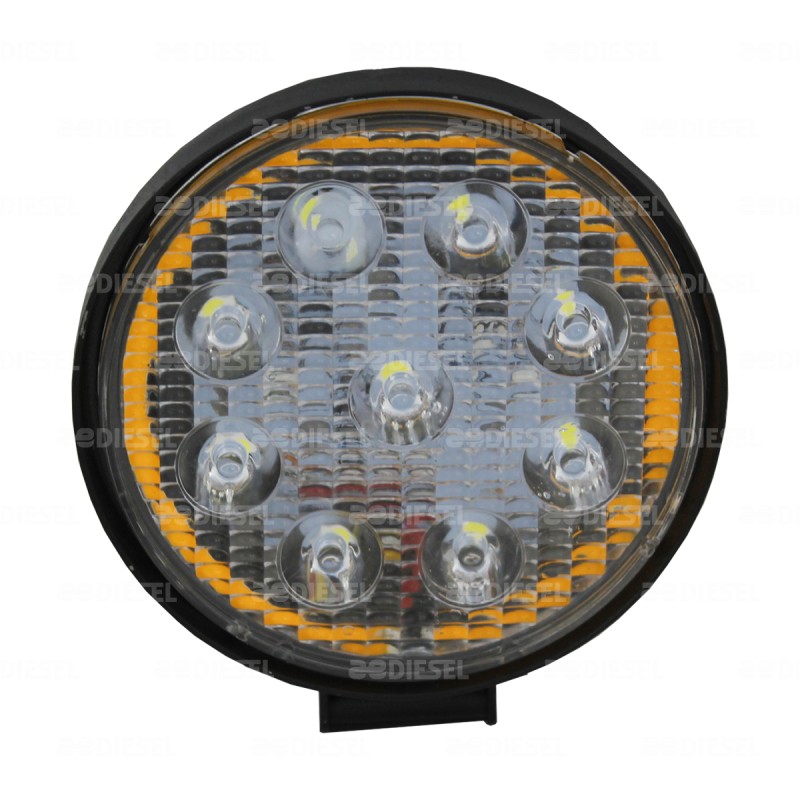 FARO 10V/30V 9 LEDS 110mm BLANCO C/ARILLO AMBA