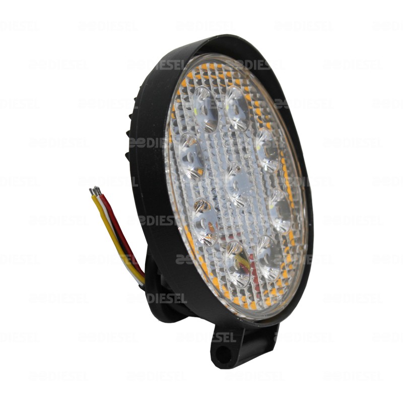 FARO 10V/30V 9 LEDS 110mm BLANCO C/ARILLO AMBA