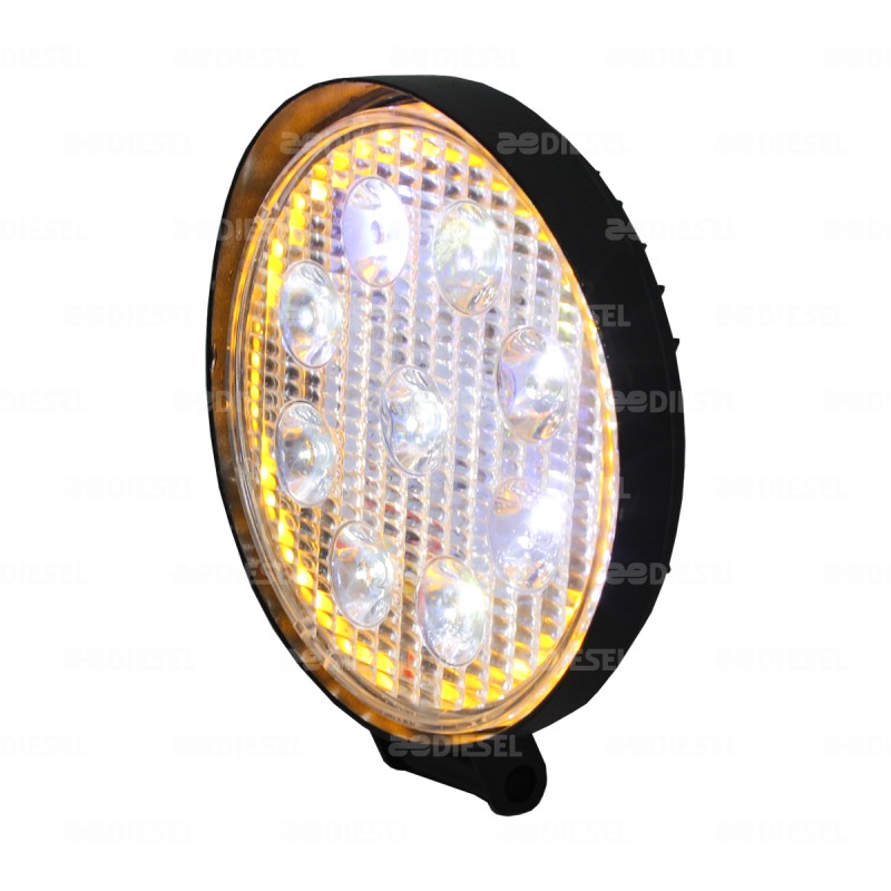 FARO 10V/30V 9 LEDS 110mm BLANCO C/ARILLO AMBA