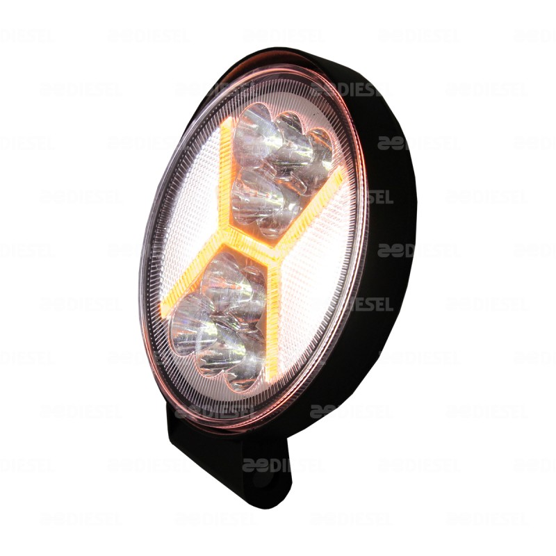 FARO 10V/30V LED 110mm ÁMBAR ESTROBO/BLANCO