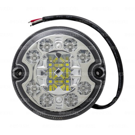 PLAFÓN 12V/24V 95MM ROJO REVERSA 2 FUNCIONES