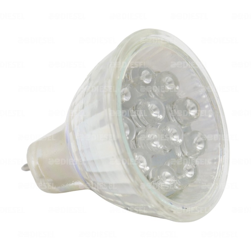 FOCO MR11 24V 12 LED AZUL CHINA