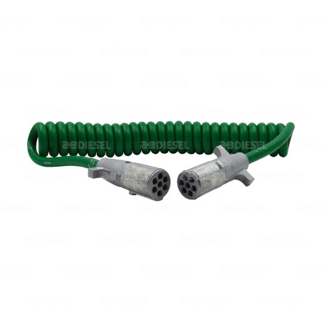 CABLE ESPIRAL / CONECTOR 7 VÍAS VERDE MACHO 4.57 M