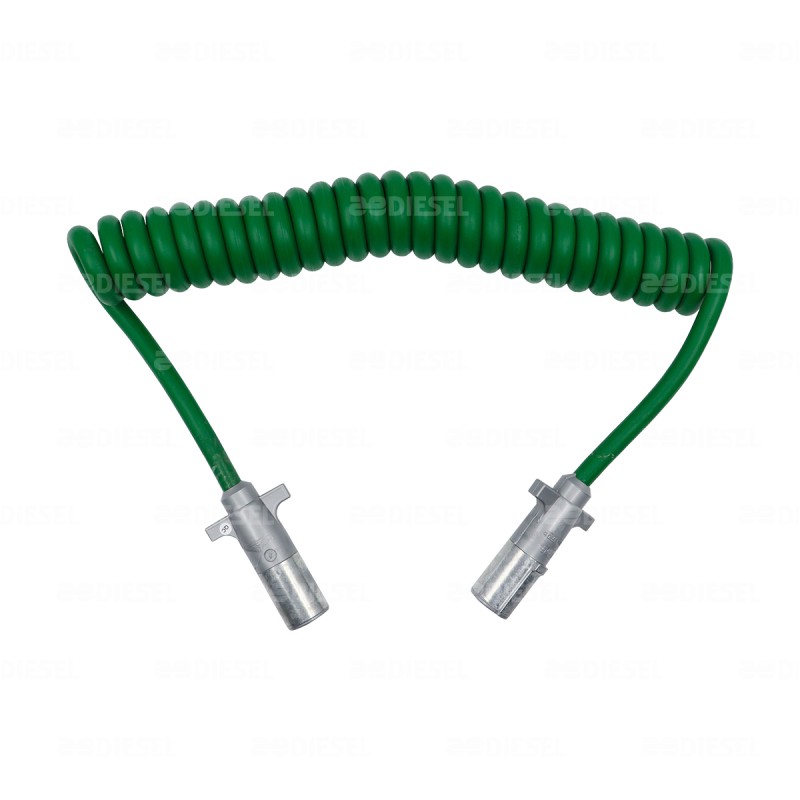 CABLE ESPIRAL / CONECTOR 7 VÍAS VERDE MACHO 4.57 M
