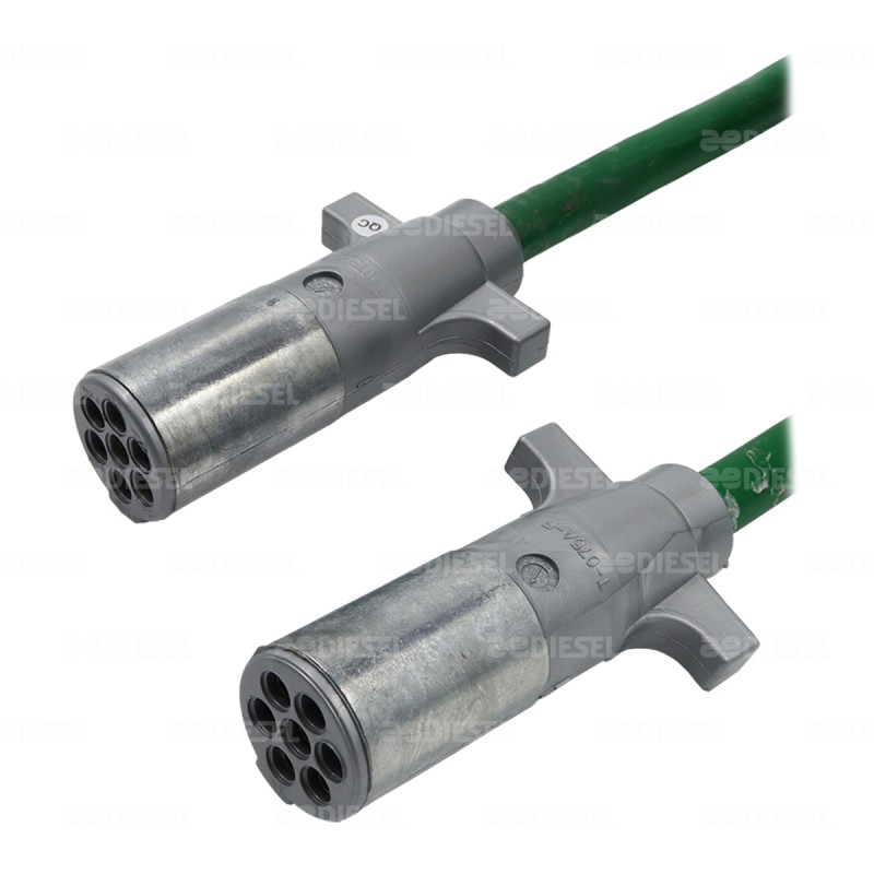 CABLE ESPIRAL / CONECTOR 7 VÍAS VERDE MACHO 4.57 M