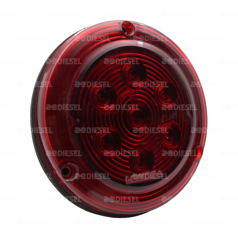 PLAFÓN 12V 7LED ROJO 4" REDONDO SELLADO