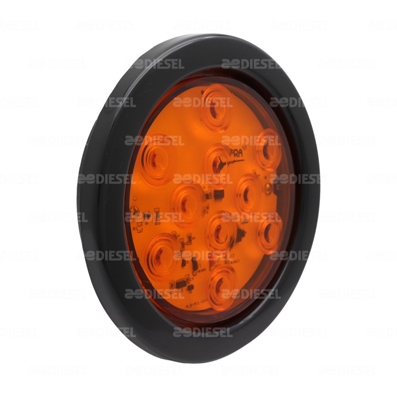 PLAFÓN 12V 10 LED ÁMBAR 4" GOMA DESTELLO