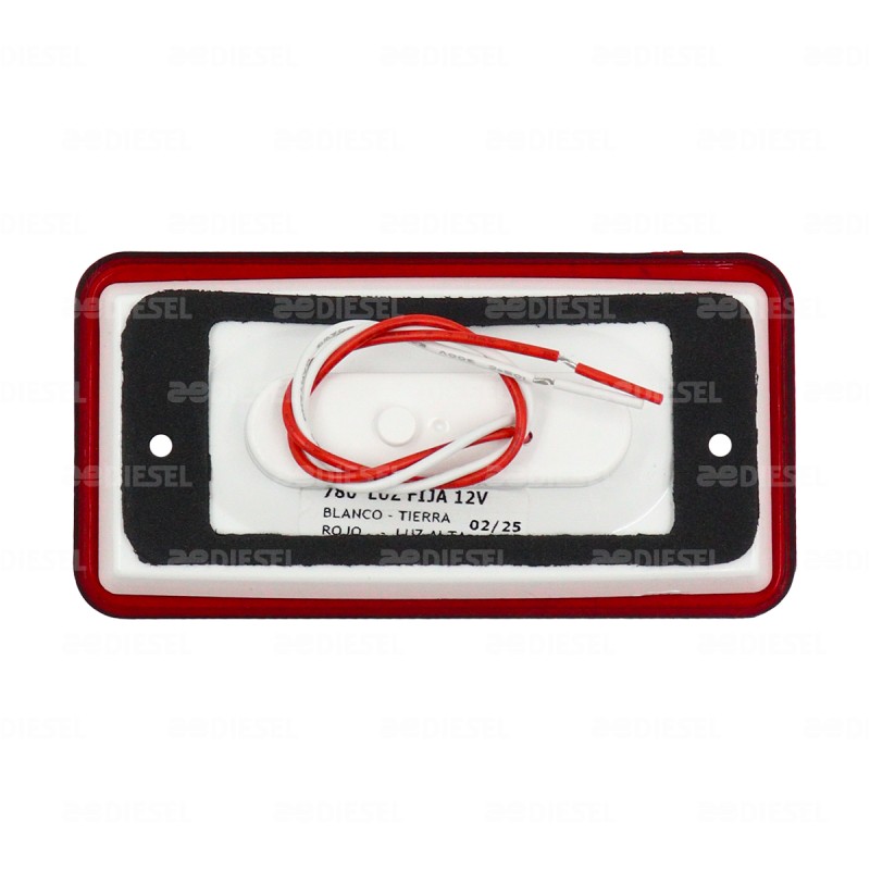 PLAFÓN 12V 5 LED ROJO VISERA P/INTER