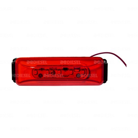 PLAFÓN 12V 4LED ROJO BISEL NEG 19002