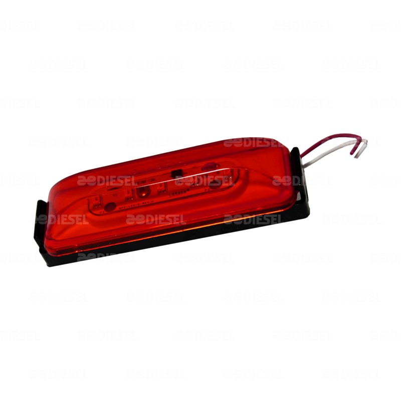 PLAFÓN 12V 4LED ROJO BISEL NEG 19002