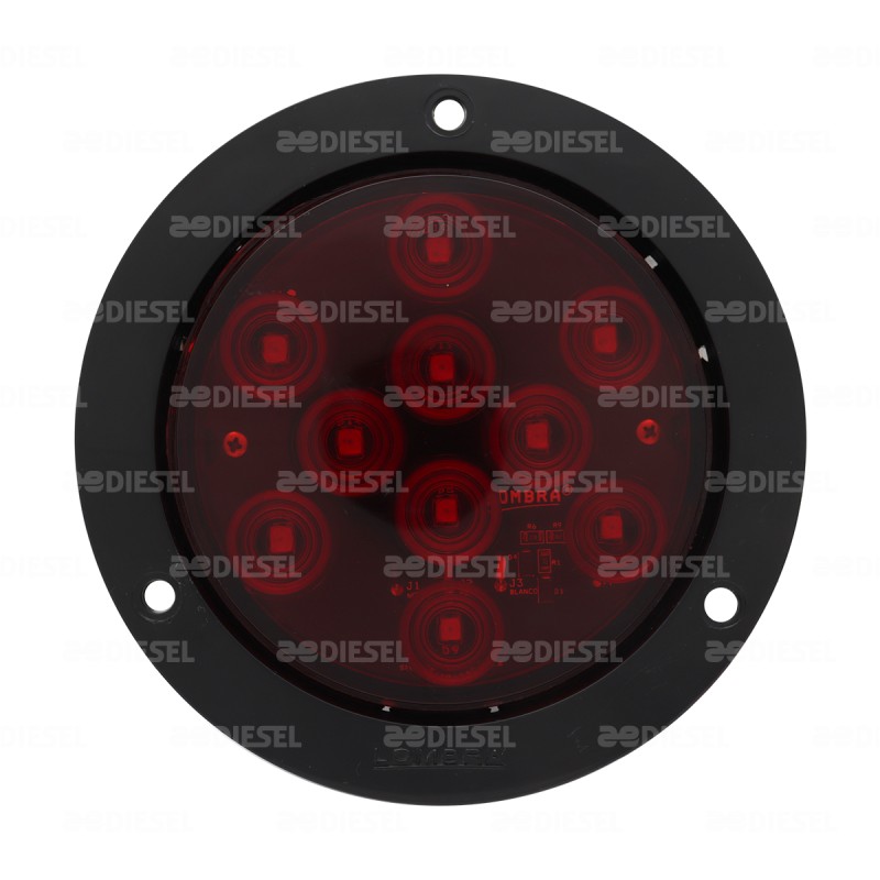 PLAFÓN 24V 10 LED ROJO 4" BRIDA NG C/C