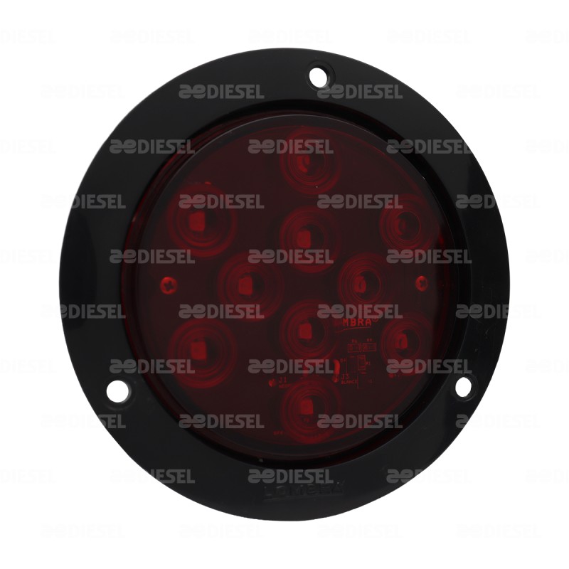 PLAFÓN 24V 10 LED ROJO 4" BRIDA NG C/C