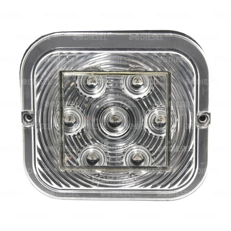 PLAFON 12V 7 LED AMBAR/CRISTAL CUADRADO