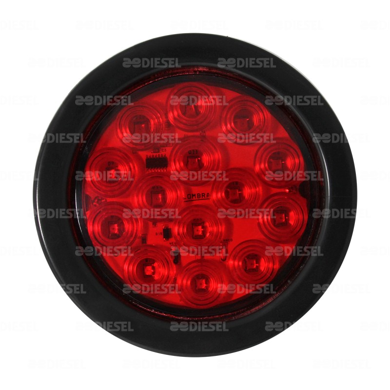 PLAFÓN 12V 14LED ROJO 4" GIRATORIO GOMA