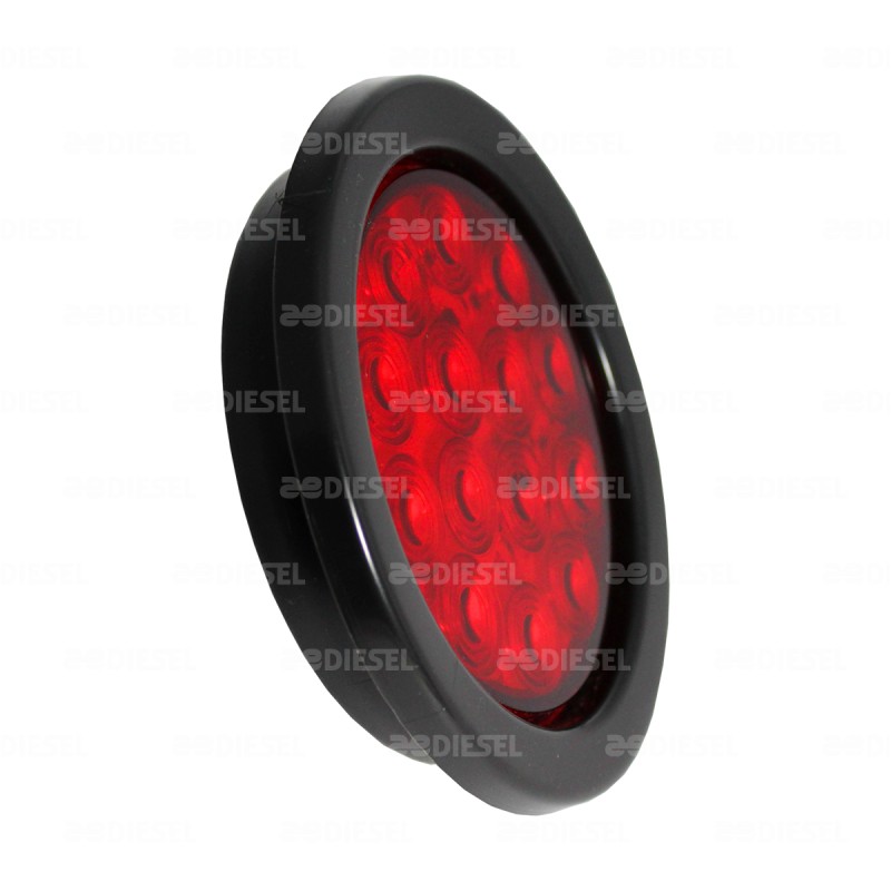 PLAFÓN 12V 14LED ROJO 4" GIRATORIO GOMA
