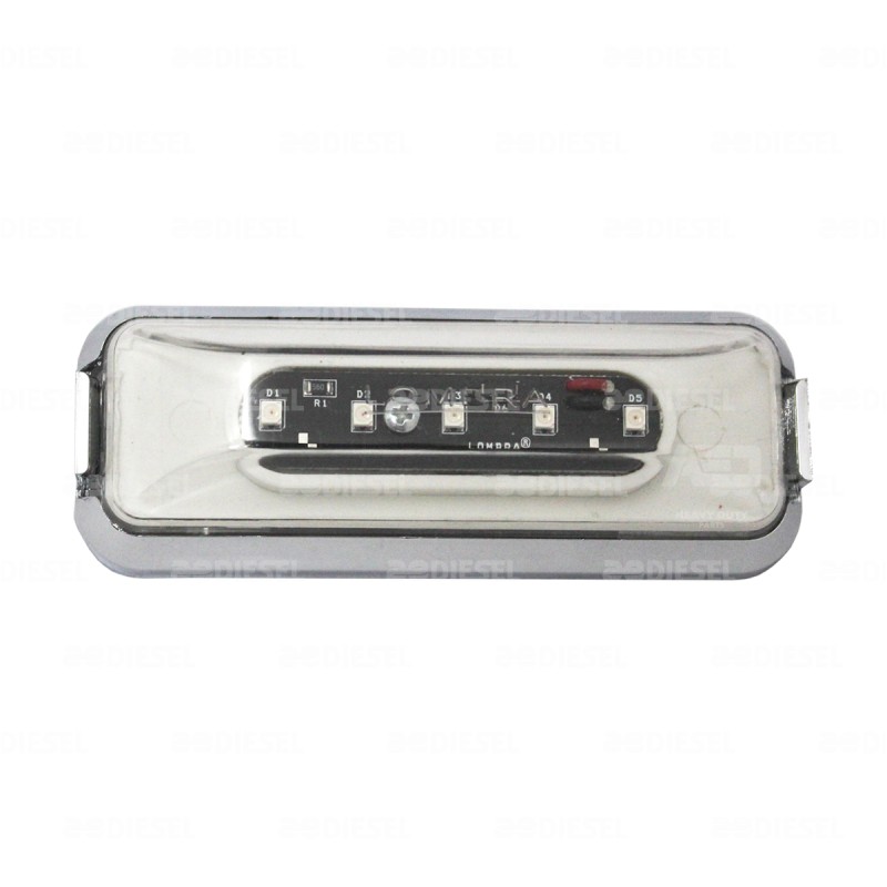 PLAFÓN 12V 5 LED ÁMBAR/CRISTAL CR GRANDE