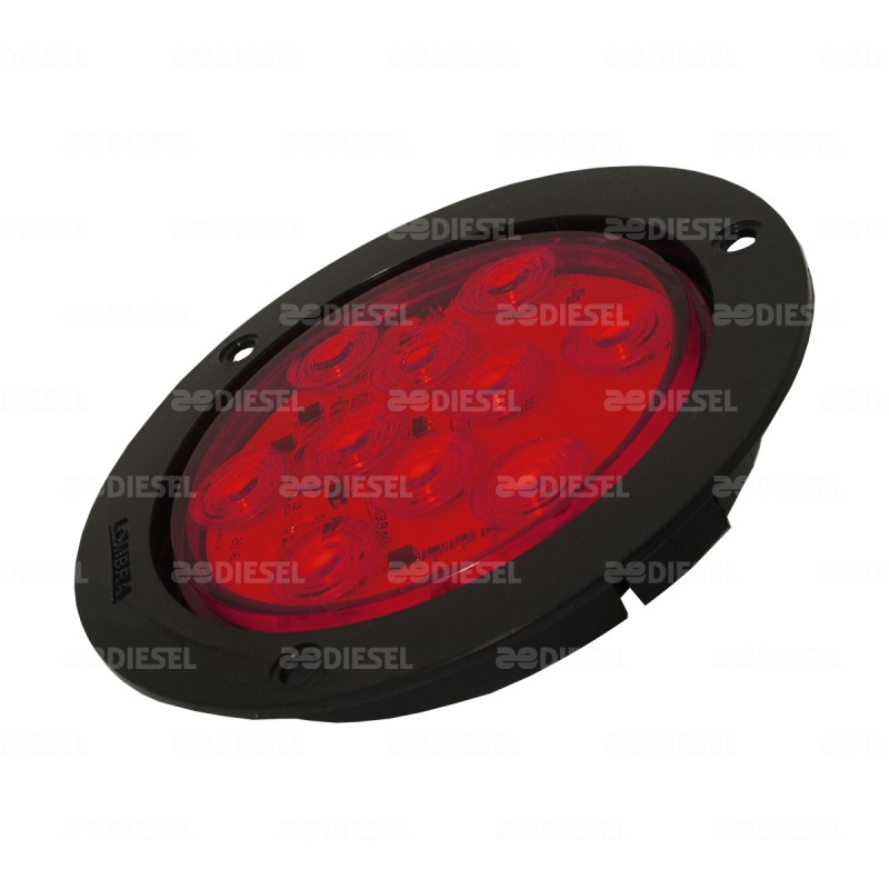 PLAFÓN 12V 10 LED ROJO 4" BRIDA NG C/DE